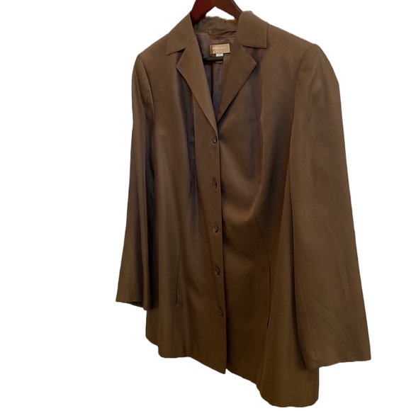 🤎 Nordstrom Encore Caramel Brown Silk/Cotton Blend Belted Blazer/Jacket, 18W - Picture 4 of 16